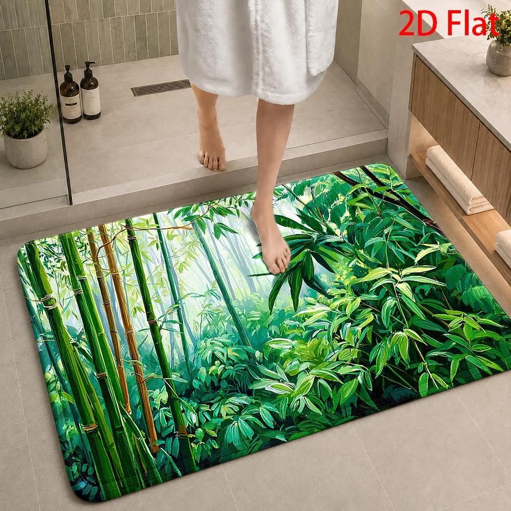 Bamboo Bath Mat - Tappetino da Bagno con Motivo Giungla