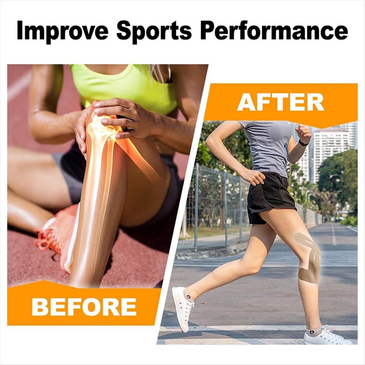 Nastro per ginocchio kinesiolo - Sports Taping Precut recensione e prezzo